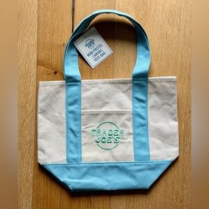 Trader Joe's Limited Edition, Pastel Mini, Tiffany Blue & Cream Tote Bag